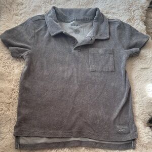 Reebok Size 5 Terry Cloth Kids Polo Shirt in Charcoal